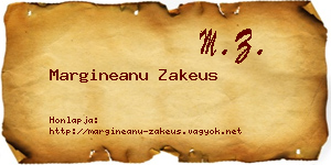 Margineanu Zakeus névjegykártya